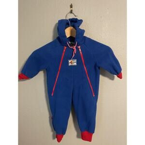 Vintage Pacific Trail Bunting Suit Baby 6 Months Hooded Fleece Active 90s